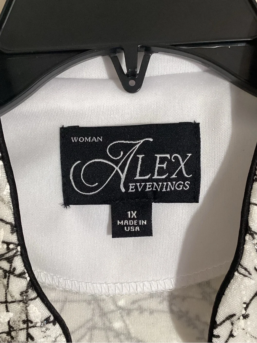 Alex Evenings Plus Mandarin Neck Glitter Twin Set 1X